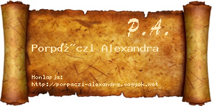 Porpáczi Alexandra névjegykártya
