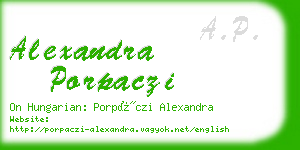 alexandra porpaczi business card